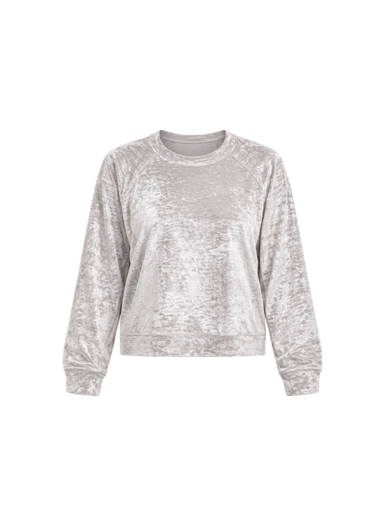 lululemon athletica Tops - Lululemon Warm Down Crew Crushed Velvet - Chrome, Size 10